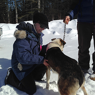 Dr. Stasiak checking for a murmur